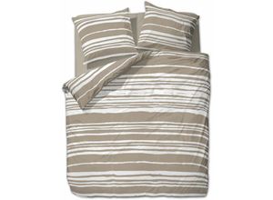 4055971009275 - Etérea - Microfaser Bettwäsche Carola Sand 155x200 cm + 80x80 cm - Sand