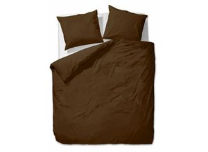 4055971055296 - Etérea - Mako Satin Bettwäsche Uni - Baumwolle Bettwäsche-Set - angenehm fein und weich alle Größen & Farben - Braun