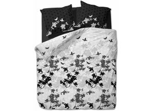 4055971065998 - Etérea - Renforcé Bettwäsche Osaka Schmetterlinge Grau 4 tlg 135x200 cm + 80x80 cm - Grau