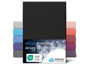 4055971068654 - Etérea - Premium Jersey Spannbettlaken Schwarz 90x200 - 100x200 cm - Schwarz