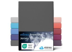 4055971068678 - Etérea - Premium Jersey Spannbettlaken Anthrazit 90x200 - 100x200 cm - Anthrazit