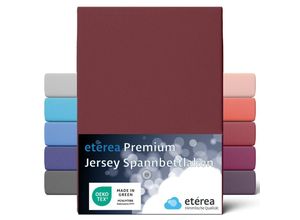 4055971068692 - Etérea - Premium Jersey Spannbettlaken Bordeaux 90x200 - 100x200 cm - Bordeaux