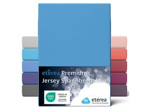 4055971068715 - Etérea - Premium Jersey Spannbettlaken Hellblau 90x200 - 100x200 cm - Hellblau