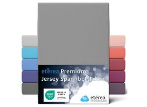 4055971068739 - Etérea - Premium Jersey Spannbettlaken Grau 90x200 - 100x200 cm - Grau