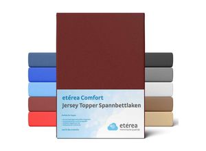 4055971069095 - etérea Jersey Topper Spannbettlaken 90x200 - 100x200 cm Bordeaux - Bordeaux