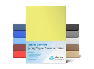 4055971069118 - Jersey Topper Spannbettlaken Spannbetttuch 90x200 - 100x200 cm Gelb - Gelb - Etérea