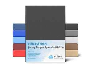 4055971070060 - etérea Jersey Topper Spannbettlaken 200x200 - 200x220 cm Schwarz - Schwarz