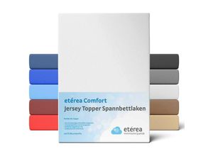4055971070077 - Etérea - Jersey Topper Spannbettlaken 200x200 - 200x220 cm Weiss - Weiss