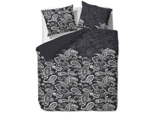 4055971074426 - Etérea - Microfaser Bettwäsche Paisley 140x200 cm + 70x90 cm Schwarz - Schwarz