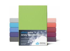 4055971078233 - Etérea - Extra Jersey Spannbettlaken Apfelgrün 180x200 - 200x220 cm - Apfelgrün