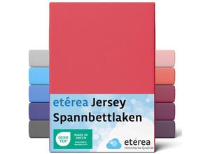 4055971100064 - Etérea - Comfort Jersey Spannbettlaken Rot 60x120 cm - 70x140 cm - Rot