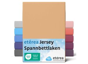 4055971100163 - Etérea - Comfort Jersey Spannbettlaken Sand 60x120 cm - 70x140 cm - Sand