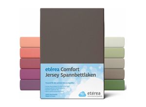 4055971100361 - etérea Comfort Jersey Spannbettlaken Dunkelbraun 80x160 cm - 80x180 cm - Dunkelbraun