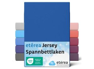 4055971100378 - Comfort Jersey Spannbettlaken Blau 80x160 cm - 80x180 cm - Blau - Etérea