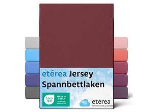 4055971100385 - Comfort Jersey Spannbettlaken Bordeaux 80x160 cm - 80x180 cm - Bordeaux - Etérea