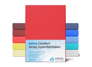 4055971100729 - Etérea - Comfort Jersey Spannbettlaken Rot 90x200 cm - 100x200 cm - Rot