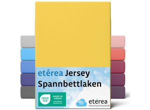 4055971100736 - Comfort Jersey Spannbettlaken Gelb 90x200 cm - 100x200 cm - Gelb - Etérea