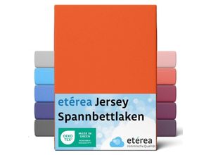 4055971100750 - Comfort Jersey Spannbettlaken Orange 90x200 cm - 100x200 cm - Orange - Etérea