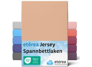 4055971100828 - etérea Comfort Jersey Spannbettlaken Sand 90x200 cm - 100x200 cm - Sand