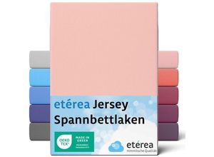 4055971100965 - Comfort Jersey Spannbettlaken Pfirsich 90x200 cm - 100x200 cm - Pfirsich - Etérea