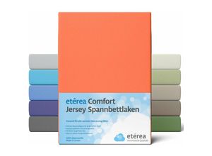 4055971101085 - Etérea - Comfort Jersey Spannbettlaken Orange 100x200 cm - 120x200 cm - Orange