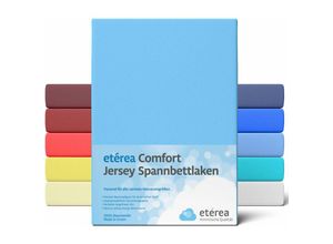 4055971101108 - Comfort Jersey Spannbettlaken Hellblau 100x200 cm - 120x200 cm - Hellblau - Etérea