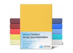 4055971101399 - Comfort Jersey Spannbettlaken Gelb 140x200 cm - 160x200 cm - Gelb - Etérea