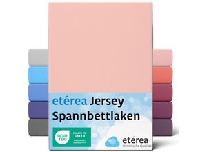 4055971101627 - Comfort Jersey Spannbettlaken Pfirsich 140x200 cm - 160x200 cm - Pfirsich - Etérea