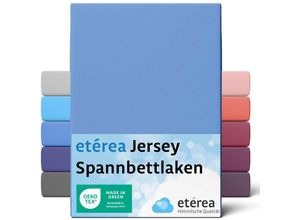 4055971101764 - Comfort Jersey Spannbettlaken Hellblau 180x200 cm - 200x200 cm - Hellblau - Etérea