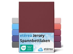 4055971102037 - Comfort Jersey Spannbettlaken Bordeaux 200x220 cm - 200x220 cm - Bordeaux - Etérea