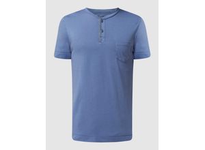 4055983570763 - JOCKEY® Night & Day Schlafshirt Henley-Ausschnitt Brusttasche für Herren blau L