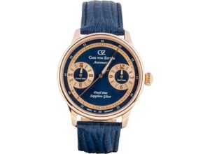 4056007108634 - Automatikuhr CARL VON ZEYTEN Schönmünzach Armbanduhren blau (blau blau) Herren Hochzeitsmode Armbanduhr mechanische Uhr Herrenuhr Made in Germany Dualzeit