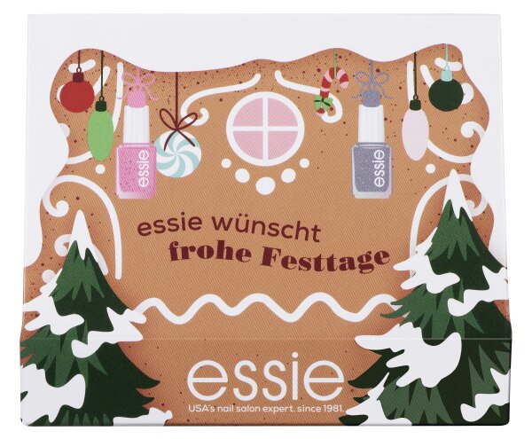 4056048121388 - Essie Weihnachtsgeschenk 2024 - Nagellack-Set Nr 888 feel the fizzle Nr 899 geek chic mit Tweezerman Nagelfeile Nagellack Set 1 Stk