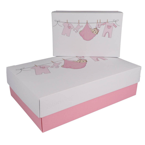 4056124092823 - Geschenkboxen Buntbox Geburt Mädchen Set M&L 11 36 l - 170 266 x 110 172 x 60 78 cm weiß rosa