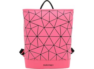 4056185202988 - SURI FREY Rucksack Kunstleder Logo-Prägung für Damen pink