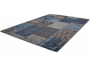 4056216084620 - Teppich KAYOOM Symphony 160 Teppiche Gr B L 200 cm x 290 cm 8 mm 1 St blau Baumwollteppiche Flachgewebe reine Baumwolle Wohnzimmer