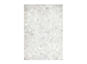 4056216087102 - Teppich KAYOOM Spark 210 Teppiche Gr B L 160 cm x 230 cm 8 mm 1 St grau (grau silber) Esszimmerteppiche 100% Leder Unikat fusselarm Allergiker & Fußbodenheizung geeignet