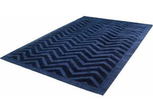 4056216494320 - Teppich KAYOOM Luxury 410 Teppiche Gr B L 80 cm x 150 cm 13 mm 1 St blau (marineblau) Esszimmerteppiche Wohnzimmer