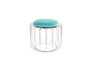 4056216840714 - Beistelltisch   Pouf Comfortable 110 Mint   Silber