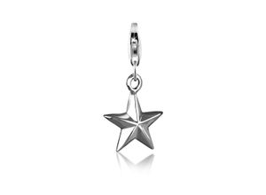 4056261011480 - Charm-Einhänger Stern-Anhänger Star Party Astro 925 Silber Charms Gr ohne Stein silberfarben (silber) Damen