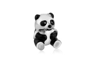 4056261016164 - Charm-Einhänger Anhänger Panda Bär Bead Emaille 925 Silber Charms Gr ohne Stein silberfarben (silber) Damen