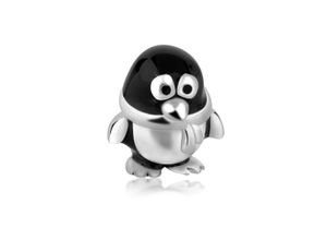 4056261016218 - Charm-Einhänger Pinguin Bead Einhänger Emaille 925 Silber Charms Gr ohne Stein silberfarben (silber) Damen Anhänger