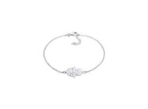 4056261089069 - Armband Hamsa Hand Symbol Ornament Anhänger 925 Silber Armbänder Gr 18 cm ohne Stein Silber 925 (Sterlingsilber) silberfarben (silber) Damen