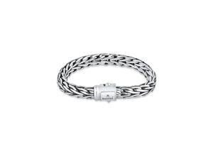 4056261089441 - Armband KUZZOI Gliederarmband Zopfmuster Unisex 925er Silber Armbänder Gr 23 cm ohne Stein Silber 925 (Sterlingsilber) silberfarben (silber) Herren Armbänder