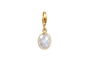 4056261101136 - Nenalina Charm anhänger Zirkonia Oval Klassisch 925 Silber (Farbe Gold)