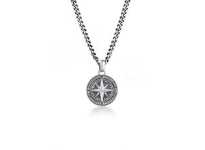 4056261102751 - Kette mit Anhänger KUZZOI Herren Panzerkette Kompass Maritim 925er Silber Halsketten Gr 60 Silber 925 (Sterlingsilber) Länge 50 cm schwarz Herren Ketten mit Anhänger 4056261102751 - Kette mit Anhänger KUZZOI Herren Panzerkette Kompass Maritim 925er Silber Halsketten Gr 60 Silber 925 (Sterlingsilber) Länge 50 cm schwarz Herren Ketten mit Anhänger