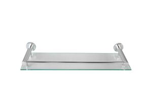 4056282217205 - Aquamarin® Glasablage für Bad - Wandmontage aus gehärtetem Glas und Aluminium B 50cm inkl Montagematerial einfache Montage - Badablage