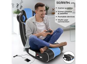 4056282370450 - - Soundsessel - aus Kunstleder zusammenklappbar mit Lautsprecher Surround und Subwoofer Blau Schwarz - Soundchair Multimediasessel