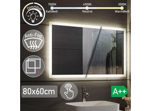 4056282470099 - Led Badspiegel - 80x60 cm Beschlagfrei Dimmbar Energiesparend mit Speicherfunktion 3000-7000K - Badezimmerspiegel led Spiegel Lichtspiegel 4056282470099 - Led Badspiegel - 80x60 cm Beschlagfrei Dimmbar Energiesparend mit Speicherfunktion 3000-7000K - Badezimmerspiegel led Spiegel Lichtspiegel