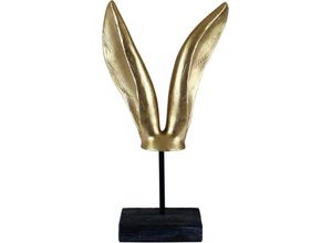 4056422121652 - Osterhase Osterfigur Hasenohren Höhe ca 41 cm Frühjahrsdeko (1 St) Dekofigur aus Polyresin Ostern Osterdekoration goldfarben|schwarz